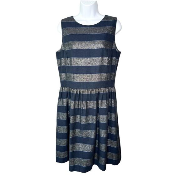 Brooks Brothers Red Fleece Women’s 12 Metallic Fit & Flare Sleeveless Dress - Picture 3 of 12